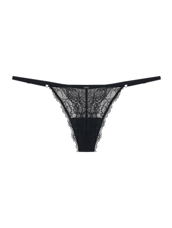 Calcinha String Fio Dental Em Renda Preto