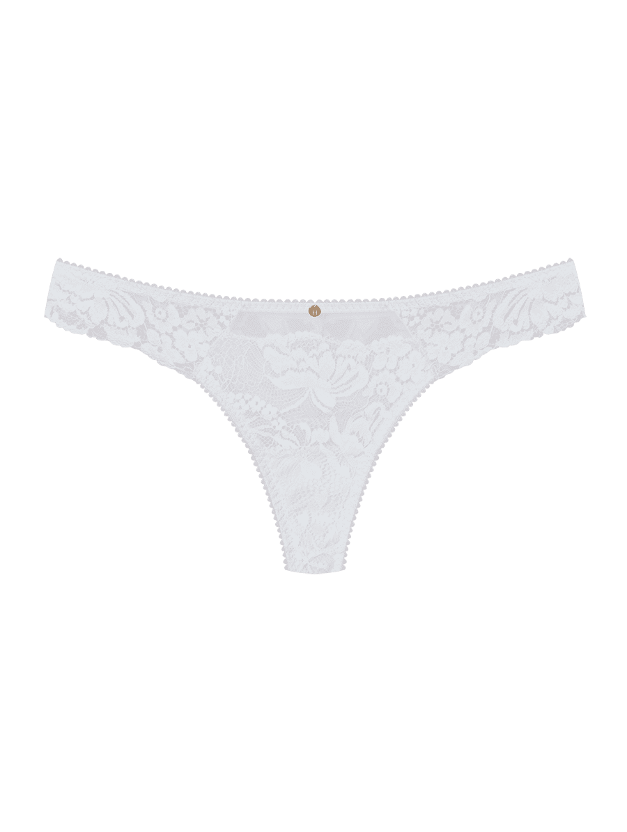 Calcinha Fio Dental Em Renda Branco Hope Lingerie