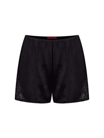 Pijama Short Doll Em Renda E Microfibra Cristal Preto