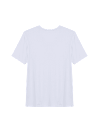 Camiseta Manga Curta Gola V Em Viscose Masculino Branco