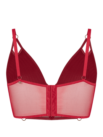 Sutiã Mini Corselet Em Tule Vermelho Zaire