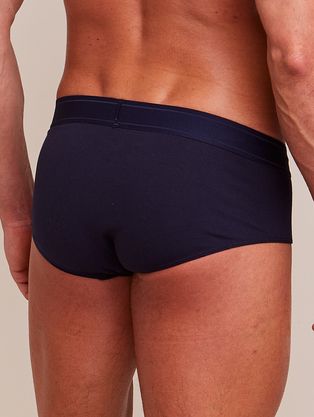 Cueca Slip Em Algodão Azul Marinho Indigo