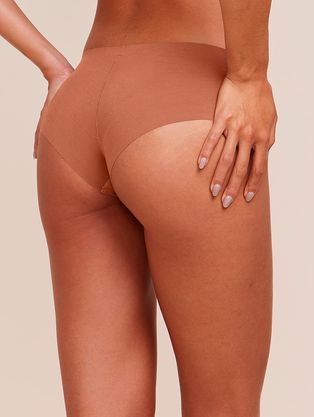 Calcinha Tanga Brasileira Em Microfibra Nude Caramelo Saloon