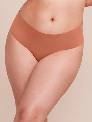 Calcinha Fio Dental Laterais Largas Em Microfibra Nude Caramelo Saloon