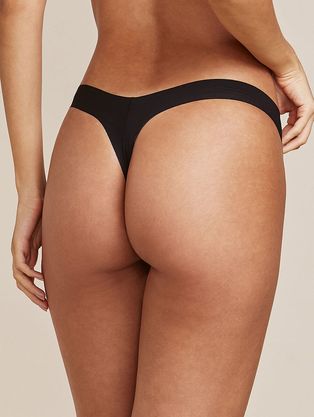 Calcinha Fio Dental Em Microfibra Nude Preto