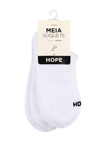 Kit Com 3 Pares De Meias Soquete Em Algodão Branco