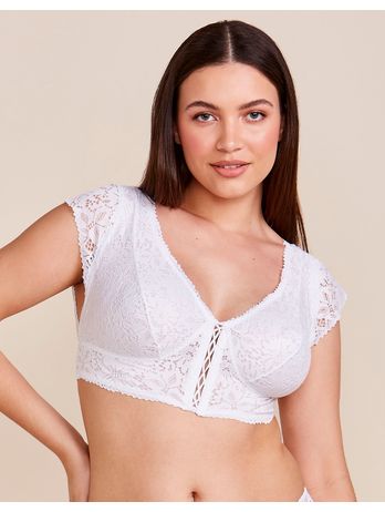 Sutiã Mini Corselet Em Renda Branco