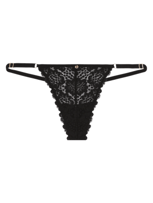 Calcinha String Fio Em Renda Preto