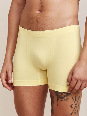 Cueca Boxer Sem Costura Em Microfibra Light Amarelo Aurum