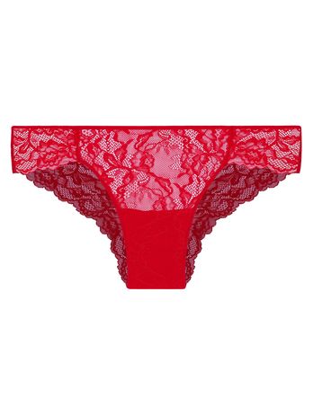 Calcinha Biquíni Em Renda Vermelho Classic