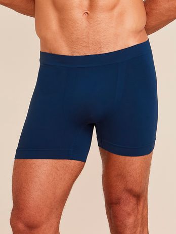 Cueca Boxer Sem Costura Em Microfibra Light Azul Cedro