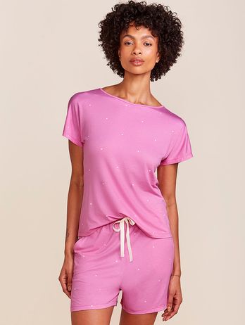 Short Doll Em Viscose Dreams Estampa Poa Rosa Candy