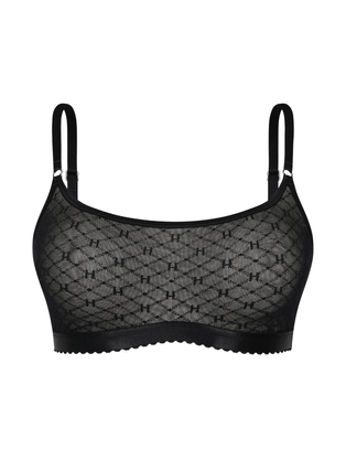 Sutiã Top Bandeau Em Tule Personalizado Preto