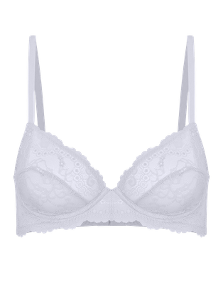 Sutiã Meia-taça Em Renda E Microfibra Branco