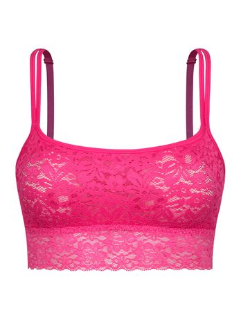 Sutiã Top Bandeau Com Bojo Removível Em Renda Rosa Can Can