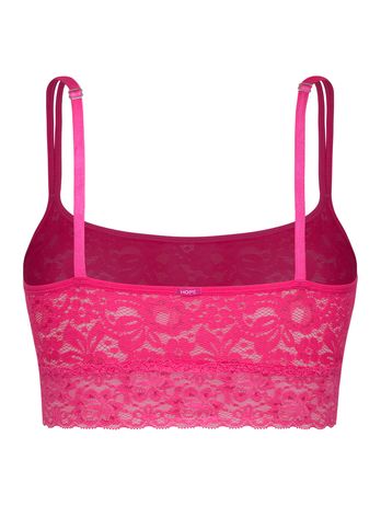 Sutiã Top Bandeau Com Bojo Removível Em Renda Rosa Can Can