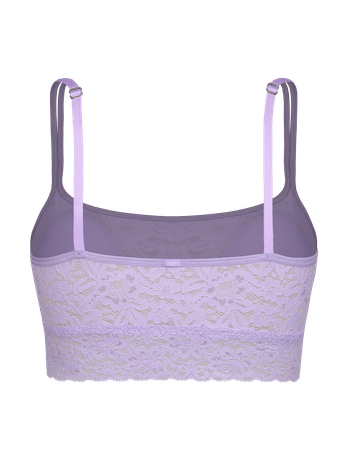 Sutiã Top Bandeau Com Bojo Removível Em Renda Lilas Lyrical