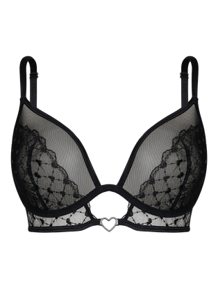 Sutiã Mini Corselet Em Tule Bordado Preto