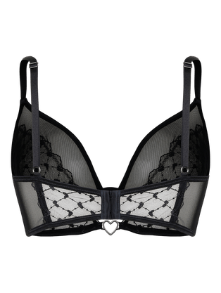 Sutiã Mini Corselet Em Tule Bordado Preto