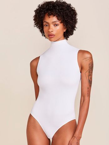 Body Regata Em Microfibra Canelada Free Branco