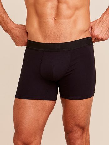 Cueca Boxer Em Algodão Preto