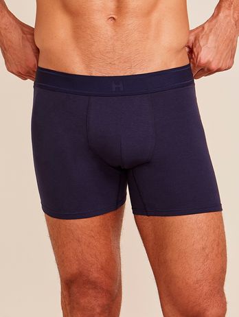 Cueca Boxer Em Algodão Azul Marinho Indigo