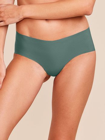 Calcinha Tanga Brasileira Em Microfibra Nude Verde Botanico