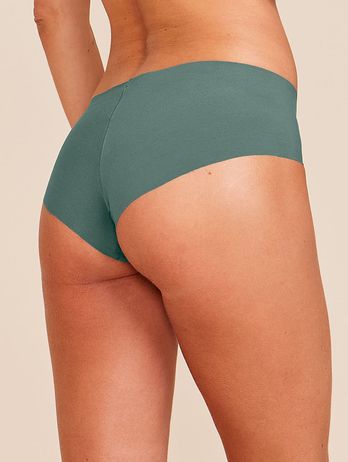 Calcinha Tanga Brasileira Em Microfibra Nude Verde Botanico