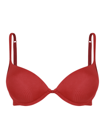 Sutiã Push Up Em Microfibra Vermelho Jaspe