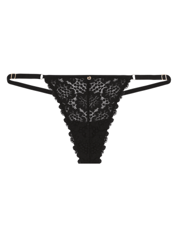 Calcinha String Fio Em Renda Preto