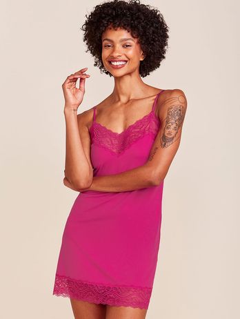 Camisola Alças Finas Em Renda E Microfibra Love Stories Pink Berry