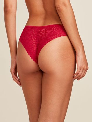 Calcinha Biquíni Em Renda Vermelho Mambo