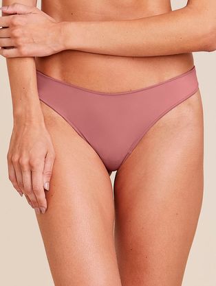 Calcinha Fio Dental Acabamento Invisível Em Microfibra Rosa Collant