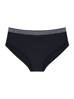 Calcinha Absorvente Cintura Alta  - Fluxo Noturno Flow Preto
