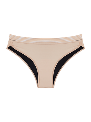 Calcinha Absorvente Boyshort Com Elástico - Fluxo Moderado Flow Bege Ballet