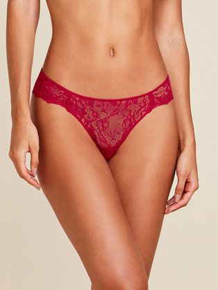 Calcinha Biquíni Em Renda Vermelho Classic