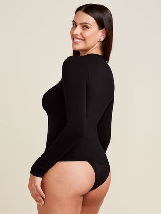 Blusa Manga Longa Térmica Em Microfibra Light Preto