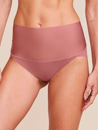 Calcinha Cintura Alta Invisível Em Microfibra Rosa Collant