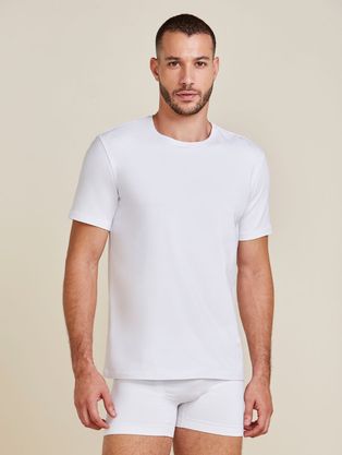 Camiseta Masculina Manga Curta Gola Careca Em Algodão Branco