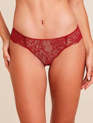 Calcinha Biquíni Em Renda Vermelho Zaire