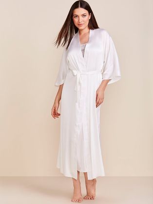 Robe Longo Em Cetim Valência Honeymoon Off White