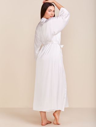 Robe Longo Em Cetim Valência Honeymoon Off White