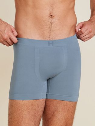 Cueca Boxer Sem Costura Em Microfibra Light Azul Grafite