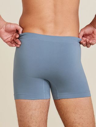 Cueca Boxer Sem Costura Em Microfibra Light Azul Grafite