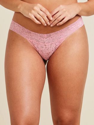 Calcinha Biquíni Em Renda Rosa Algodao