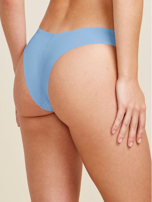 Calcinha Biquíni Em Microfibra Nude Azul Tule