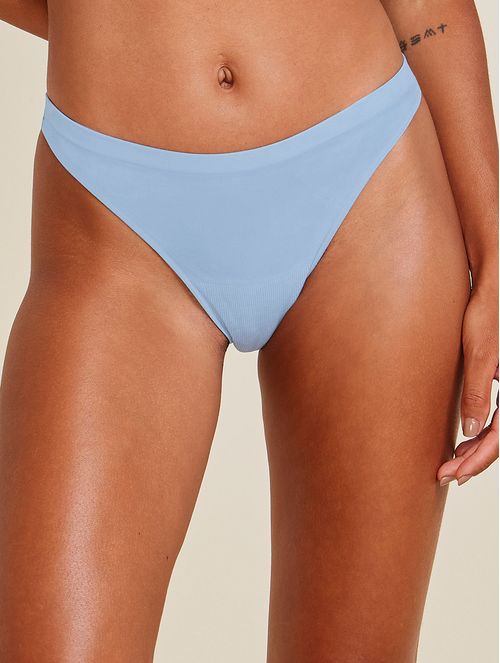Calcinha Fio Dental Em Microfibra Light Azul Tule