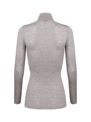 Blusa Manga Longa Gola Alta Segunda Pele Em Viscose Levíssima Mescla