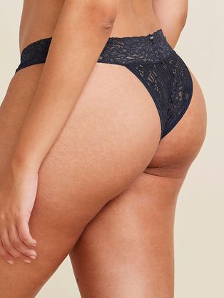 Calcinha Biquíni Em Renda Azul Noturno