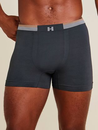 Cueca Boxer Block Em Microfibra Light Cinza Dark